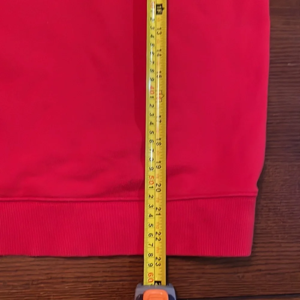 Tommy Hilfiger red sweatshirt top. Small. Spell out across front